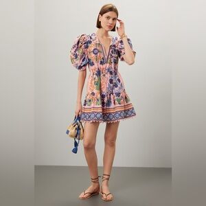 FARM Rio Seashell Tapestry Pink Mini Dress